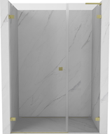 Mexen Lunar-B L uși de duș batante stânga 140 cm, transparent, auriu periat - 832SL-140-050-55-00-L