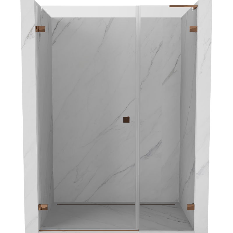 Mexen Lunar-B L uși de duș batante pe partea stângă 110 cm, transparent, aur roz - 832SL-110-050-60-00-L