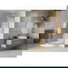 Cabina de dus Mexen Rio semirotundă 70 x 70 cm, benzi, aurie + cada Rio, albă - 863-070-070-50-20-4710