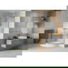Cabina de duș Mexen Rio semi-rotundă 80 x 80 cm, dungi, aurie + cădiță Rio, albă - 863-080-080-50-20-4710