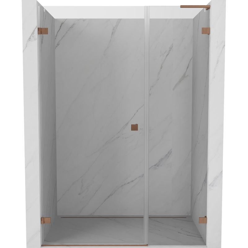 Mexen Lunar-B L uși de duș batante stânga 135 cm, transparent, cupru periat - 832SL-135-050-65-00-L