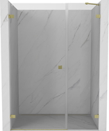 Mexen Lunar-B ușă de duș pivontantă stânga 135 cm, transparentă, aurie periată - 832S-135-050-55-00-L