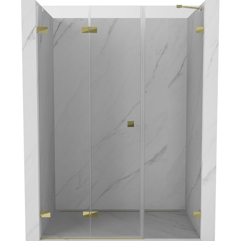 Mexen Lunar-F uși de duș pliabile stânga 130 cm, transparent, auriu - 836S-130-050-50-00-L
