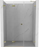 Mexen Lunar-F uși de duș pliabile stânga 130 cm, transparent, auriu - 836S-130-050-50-00-L