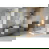 Mexen Rio cabină de duș pătrată 80 x 80 cm, Dungi, Aurie + cadă de duș Rio, Albă - 860-080-080-50-20-4510