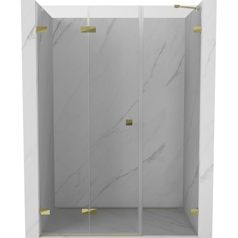 Mexen Lunar-F uși de duș pliante stânga 135 cm, transparent, auriu - 836S-135-050-50-00-L