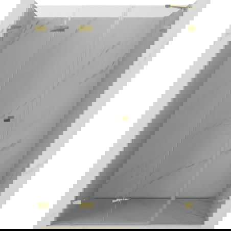 Mexen Lunar-F uși de duș pliante stânga 135 cm, transparent, auriu - 836S-135-050-50-00-L