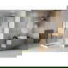 Mexen Rio cabină de duș pătrată 80 x 80 cm, Dungi, Aurie + cadă de duș Rio, Albă - 860-080-080-50-20-4510