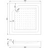 Cabina de duș pătrată Mexen Rio 90 x 90 cm, dungi albe, auriu + cadă Rio, alb - 860-090-090-50-20-4510