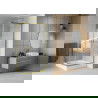 Mexen Rio cabină de duș pătrată 90 x 90 cm, Dungi, Aurie + cadă de duș Rio, Albă - 860-090-090-50-20-4510