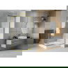 Mexen Rio cabină de duș pătrată 90 x 90 cm, Dungi, Aurie + cadă de duș Rio, Albă - 860-090-090-50-20-4510