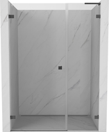 Mexen Lunar-B L uși de duș batante stânga 140 cm, transparent, gri armat periat - 832SL-140-050-66-00-L