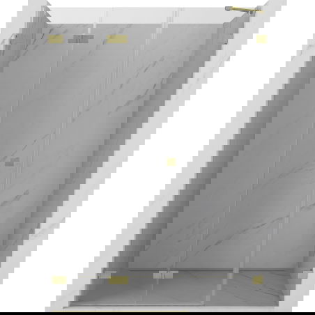 Mexen Lunar-F ușă de duș pliabilă stânga 115 cm, transparentă, auriu periat - 836S-115-050-55-00-L