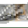 Mexen Rio cabină de duș pătrată 80 x 80 cm, Înghețat, Aurie + cadă de duș Rio, Albă - 860-080-080-50-30-4510