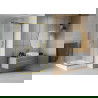 Mexen Rio cabină de duș pătrată 90 x 90 cm, Înghețat, Aurie + cadă de duș Rio, Albă - 860-090-090-50-30-4510