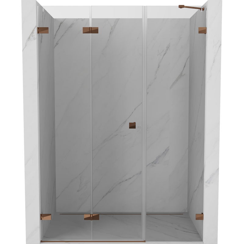 Mexen Lunar-F uși de duș pliante stânga 110 cm, transparent, aur roz - 836S-110-050-60-00-L