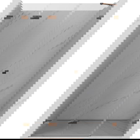 Mexen Lunar-F ușă de duș pliabilă stânga 135 cm, transparentă, aur roz - 836S-135-050-60-00-L