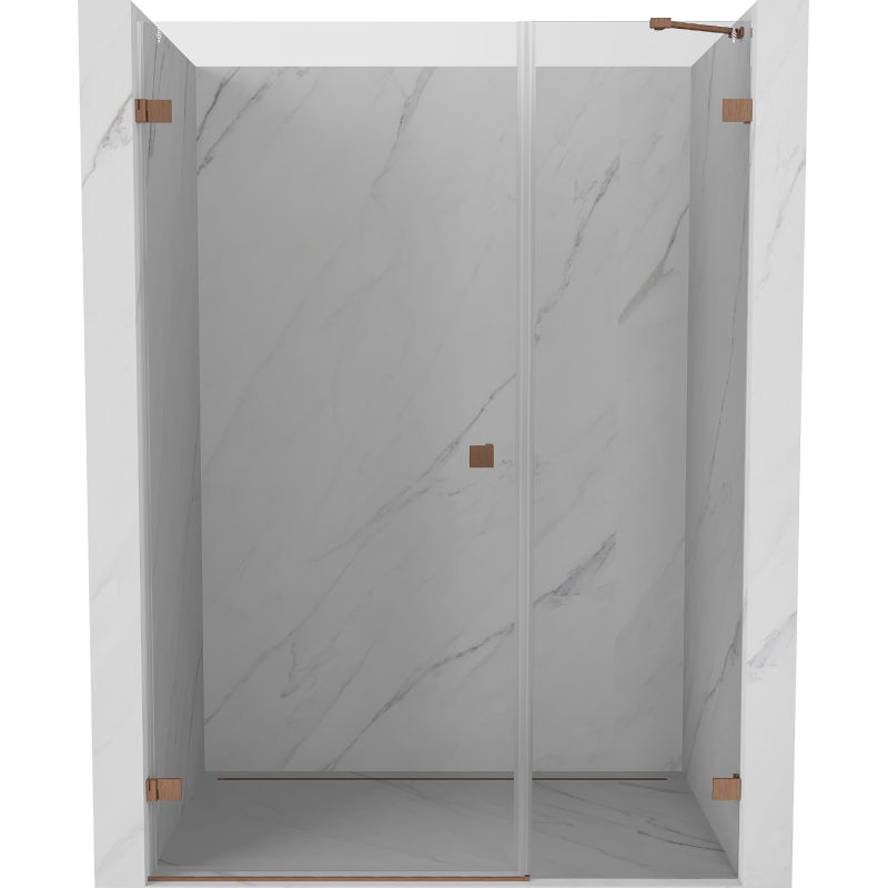 Mexen Lunar-B uși de duș rabatabile stânga 110 cm, transparente, cupru periat - 832S-110-050-65-00-L