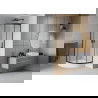 Mexen Rio cabină de duș semirotundă 70 x 70 cm, Înghețat, Neagră + cadă de duș Rio, Albă - 863-070-070-70-30-4710