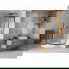 Mexen Rio cabină de duș semirotundă 70 x 70 cm, Înghețat, Neagră + cadă de duș Rio, Albă - 863-070-070-70-30-4710