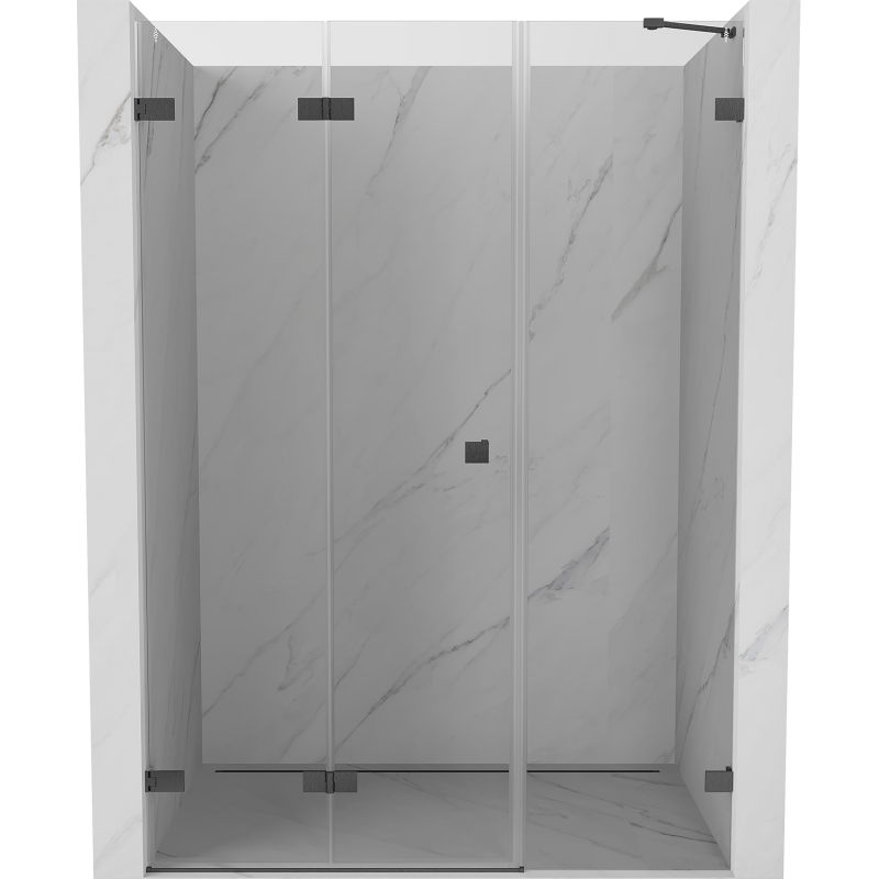 Mexen Lunar-F ușă de duș pliabilă stânga 115 cm, transparentă, gri armat periat - 836S-115-050-66-00-L