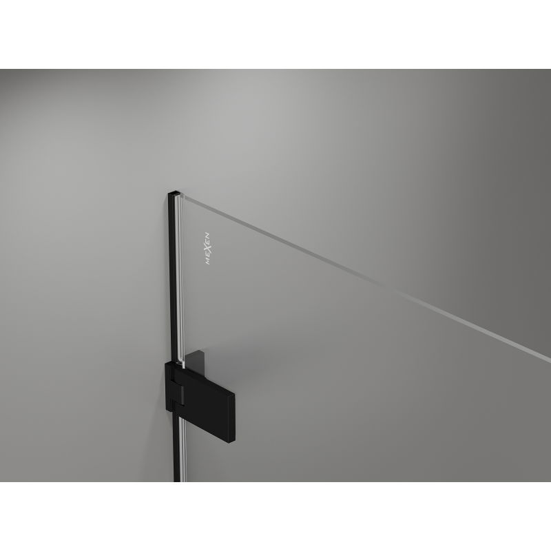 Mexen Lunar-F összecsukható bal oldali zuhanyajtó 120 cm, átlátszó, fekete - 836S-120-050-70-00-L
