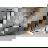 Mexen Rio cabină de duș pătrată 90 x 90 cm, Dungi, Neagră + cadă de duș Rio, Albă - 860-090-090-70-20-4510