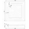 Mexen Rio cabină de duș pătrată 90 x 90 cm, Dungi, Neagră + cadă de duș Rio, Albă - 860-090-090-70-20-4510