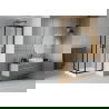 Mexen Rio cabină de duș pătrată 80 x 80 cm, Înghețat, Neagră + cadă de duș Rio, Albă - 860-080-080-70-30-4510