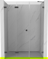 Mexen Lunar-F balra nyíló összecsukható zuhanyajtó 145 cm, átlátszó, gun metal - 836S-145-050-95-00-L