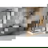 Mexen Rio cabină de duș pătrată 90 x 90 cm, Înghețat, Neagră + cadă de duș Rio, Albă - 860-090-090-70-30-4510