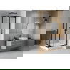 Mexen Rio cabină de duș pătrată 90 x 90 cm, Înghețat, Neagră + cadă de duș Rio, Albă - 860-090-090-70-30-4510