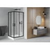 Mexen Rio cabină de duș pătrată 90 x 90 cm, mat, negru + cadă de duș Rio, alb - 860-090-090-70-30-4510