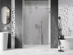 Mexen Lunar-F összecsukható zuhanyajtó bal oldali 125 cm, átlátszó, matt nikkel - 836S-125-050-97-00-L