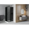 Mexen Rio cabină de duș pătrată 80 x 80 cm, grafit, neagră + cadă de duș, albă - 860-080-080-70-40-4510