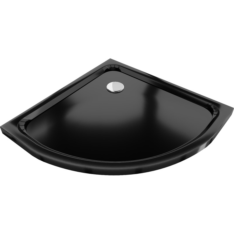 Mexen Flat brodzik semicircular slim 100 x 100 cm, negru, sifon cromat - 41701010