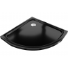 Mexen Flat cădiță de duș semirotundă slim 100 x 100 cm, negru, sifon cromat - 41701010