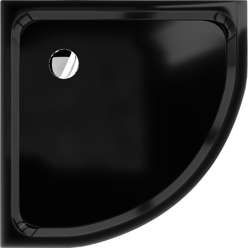 Mexen Flat brodzik semicircular slim 100 x 100 cm, negru, sifon cromat - 41701010