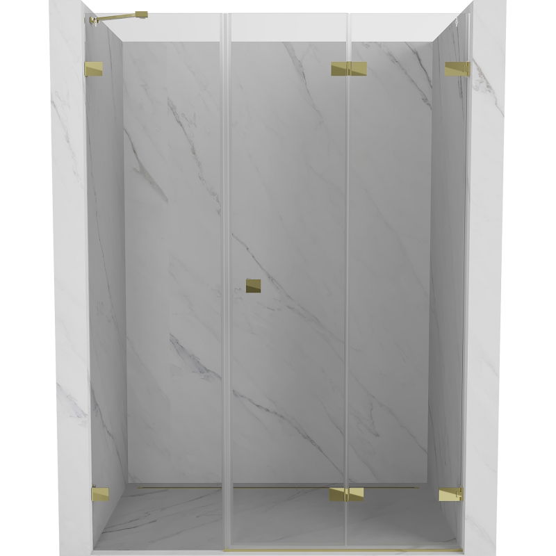 Mexen Lunar-F ușă de duș pliată dreapta 135 cm, transparent, auriu - 836S-135-050-50-00-P