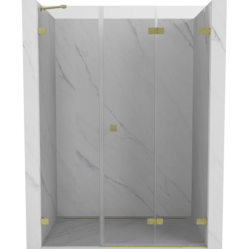 Mexen Lunar-F uși de duș pliabile dreapta 110 cm, transparente, aurii periate - 836S-110-050-55-00-P