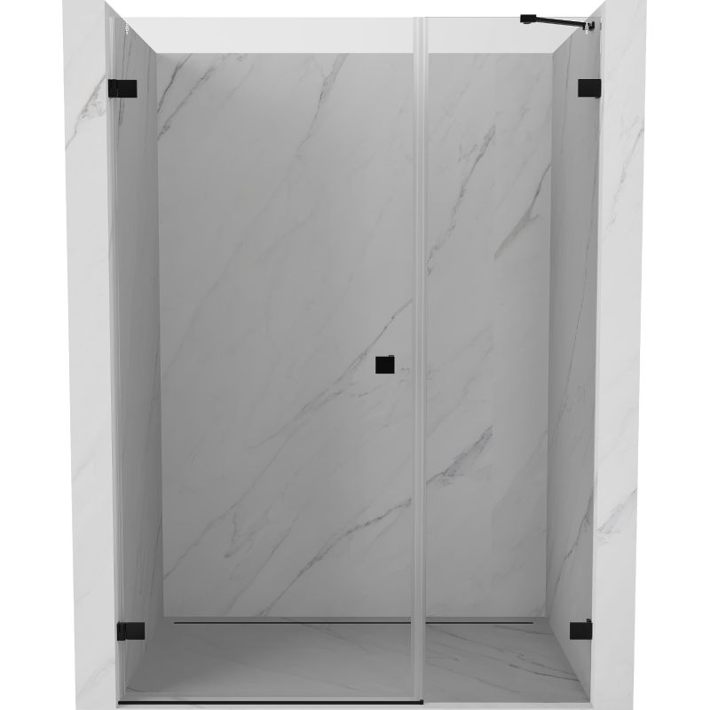 Mexen Lunar-B uși de duș reversibile stânga 135 cm, transparent, negru - 832S-135-050-70-00-L