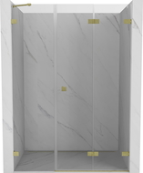 Mexen Lunar-F Ușă de duș pliată dreapta 135 cm, transparentă, auriu periat - 836S-135-050-55-00-P
