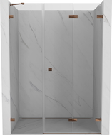 Mexen Lunar-F uși de duș pliabile dreapta 115 cm, transparent, aur roz - 836S-115-050-60-00-P