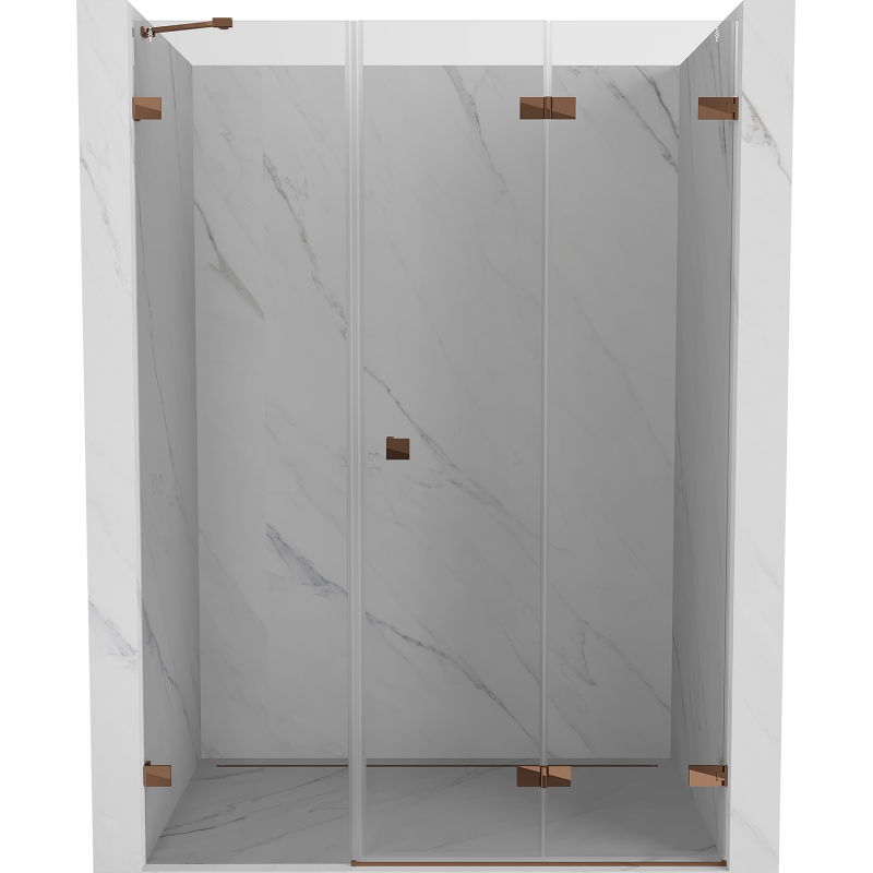 Mexen Lunar-F uși de duș pliabile dreapta 145 cm, transparent, aur roz - 836S-145-050-60-00-P