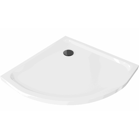 Mexen Flat, cădița de duș semirotundă slim 100 x 100 cm, albă, sifon negru - 41101010B