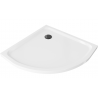 Mexen Flat félkör alakú slim 100 x 100 cm, fehér, fekete szifon - 41101010B