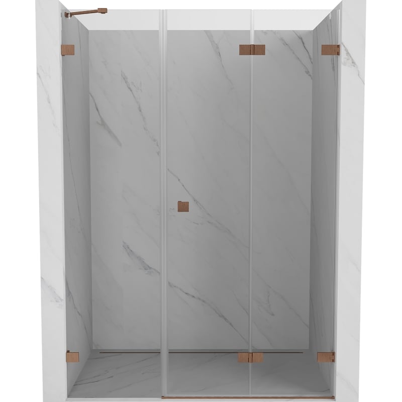 Mexen Lunar-F uși de duș pliabile pe dreapta 145 cm, transparent, cupru periat - 836S-145-050-65-00-P