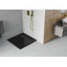 Mexen Flat tava de duș pătrată slim 70 x 70 cm, negru, sifon auriu - 40707070G