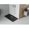 Mexen Flat brodzik dreptunghiular slim 140 x 70 cm, negru, sifon cromat - 40707014