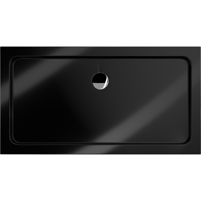 Mexen Flat cadă de duș dreptunghiulară slim 130 x 70 cm, negru, sifon crom - 40707013